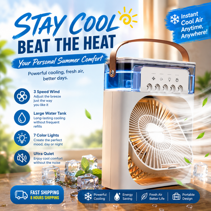 PORTABLE HUMIDIFYING FAN – COOL, REFRESH, AND RELAX ANYTIME